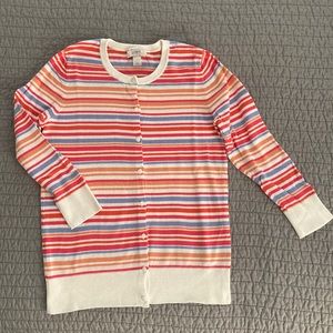LOFT Outlet Bright Stripe Cardigan XS, EUC